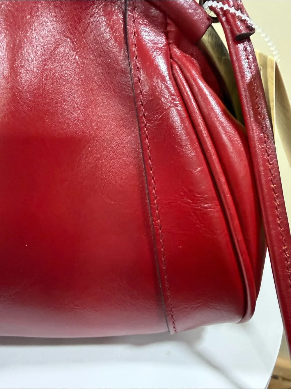 Patricia Nash Ruby Red Leather Crossbody Bag